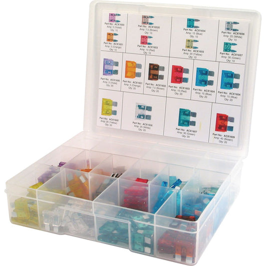 OEX Standard & Mini Blade Fuse Assortment - 280 Pieces - ACX1732