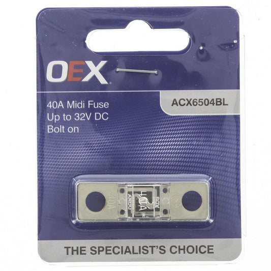 OEX Midi Fuse, 40A Bolt On - Single Pack - ACX6504BL