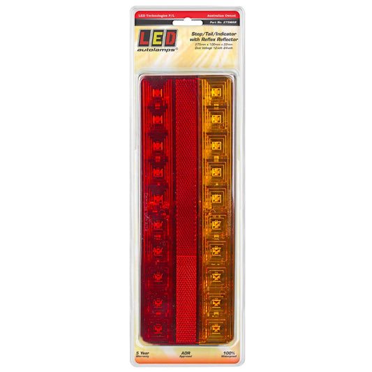 LED Autolamps 12/24V LED Stop/Tail/Indicator/Reflector Light 28cm Cable Blister Pack - 275MAR