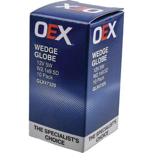 OEX Wedge Globe 12V 5W Standard - 10 Pce - GLX47320