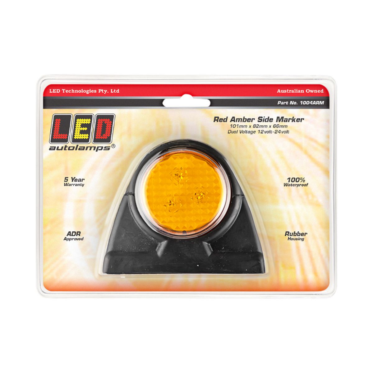 LED Autolamps Side Marker Lamp In Red/Amber LEDs - 1004ARM
