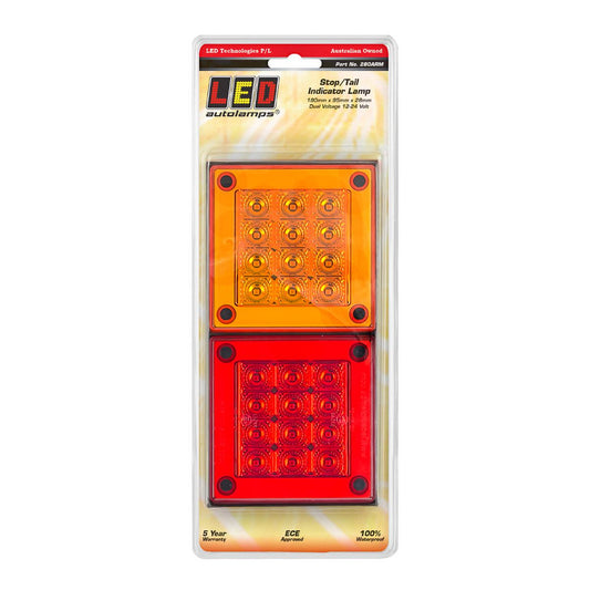 LED Autolamps Multi Volt Stop/Tail/Indicator Lamp 190x95x28mm Blister Pack - 280ARM