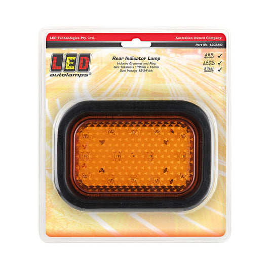 LED Autolamps 12/24V Indicator Lamp With Rubber Grommet And Plug Blister Pack - 130AMG