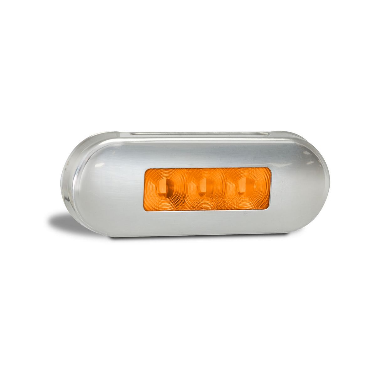 LED Autolamps 12/24V Amber Marker Coloured LEDs Stainless Steel Bezel - 86AAMB