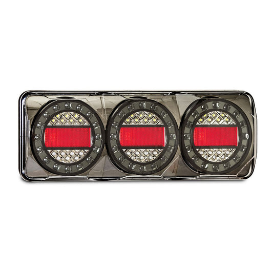 LED Autolamps LED Autolamps Stop/Tail/Ind/Reflector LED 12/24v Black Chrome Housing Blister Pack - MAXILAMPC3XR