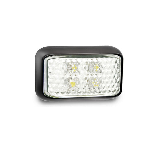 LED Autolamps Front End Outline Marker LED Light White 12/24v Clear Lens Black Housing 40cm Cable - 35WMB