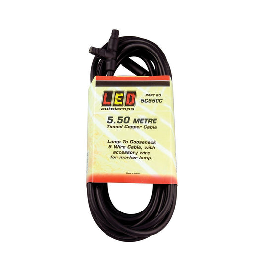 LED Autolamps 550MM 5 Core Cable for Trailer Lamp Gooseneck - 5C550C