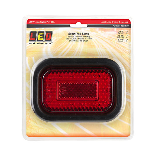 LED Autolamps 12/24V Stop/Tail Lamp With Reflector 14 LEDs Blister Package - 130RMG