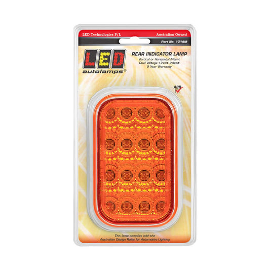 LED Autolamps Multi Volt Indicator Lamp With Amber Lens And Chrome Reflector - 131AM