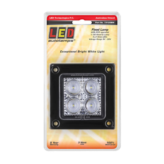 LED Autolamps 9/30V Flood/Reverse Lamp Recessed Mount Black E. Coating - 73120BM