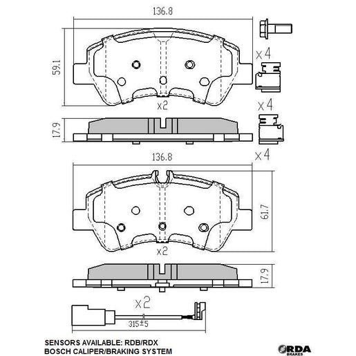 RDA Brakes Extreme Brake Pad Set Rear - RDX2345SM