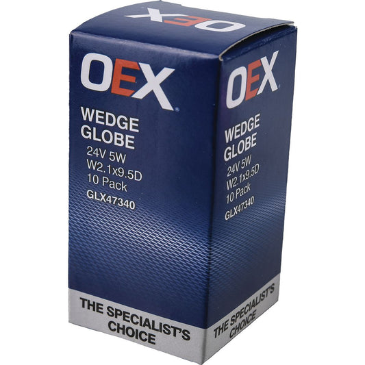 OEX Wedge Globe 24V 5W Standard - 10 Pce - GLX47340