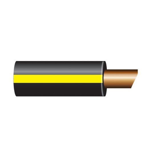 OEX 4mm Single Core Automotive Cable, Black With Yellow Trace -  100m Roll - AS126030B/Y100