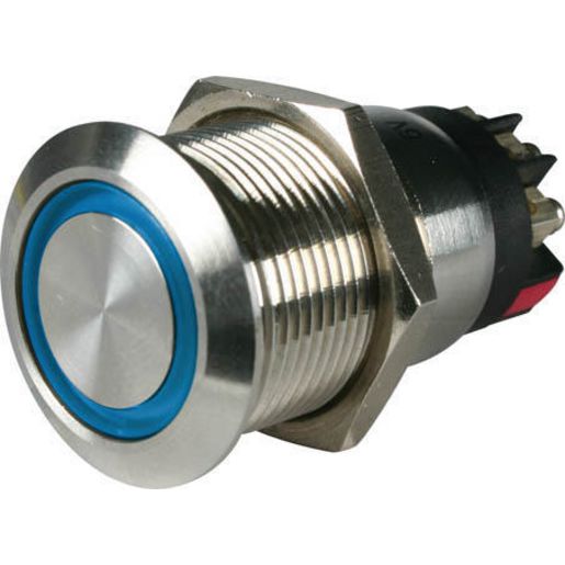 OEX Push Button Switch On/Off SPST 12V Blue Illuminated (Contacts Rated 5A @ 12V) - ACX3692BL