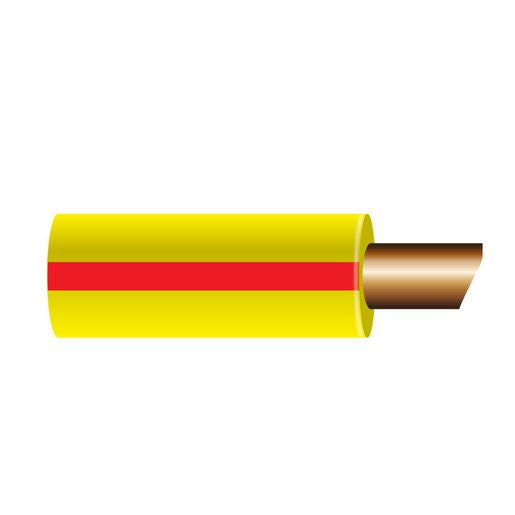 OEX 3mm Single Core Automotive Cable, Yellow With Red Trace - 500m Roll - ACX0782/500