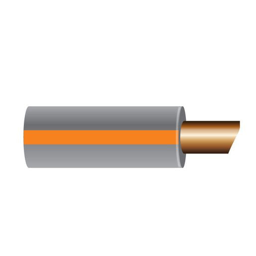 OEX 4mm Single Core Automotive Cable, Grey With Orange Trace - 500m Roll - ACX0788/500