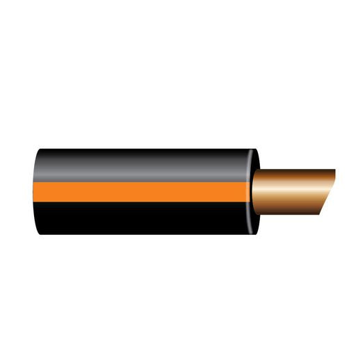 OEX 3mm Single Core Automotive Cable, Black With Orange Trace - 500m Roll - ACX0611/500