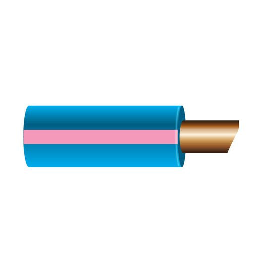 OEX 3mm Single Core Automotive Cable, Blue With Pink Trace - 500m Roll - ACX0614/500