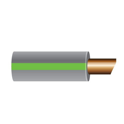 OEX 3mm Single Core Automotive Cable, Grey With Green Trace - 500m Roll - ACX0620/500