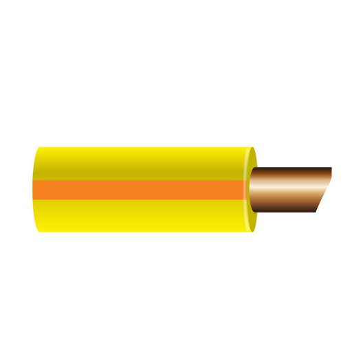 OEX 3mm Single Core Automotive Cable, Yellow With Orange Trace - 500m Roll - ACX0624/500