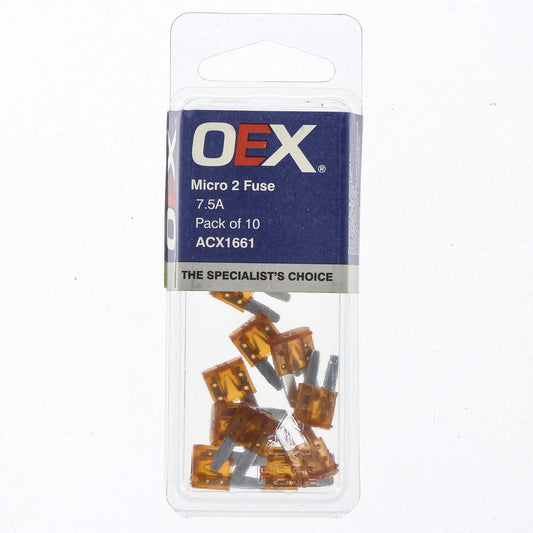 OEX Fuse Micro 2-Blade 7.5A Brown (Pack of 10) - ACX1661