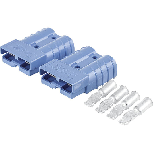 OEX 50A Genuine Anderson Connector, Blue - 1 Pair with Terminals - ACX2766