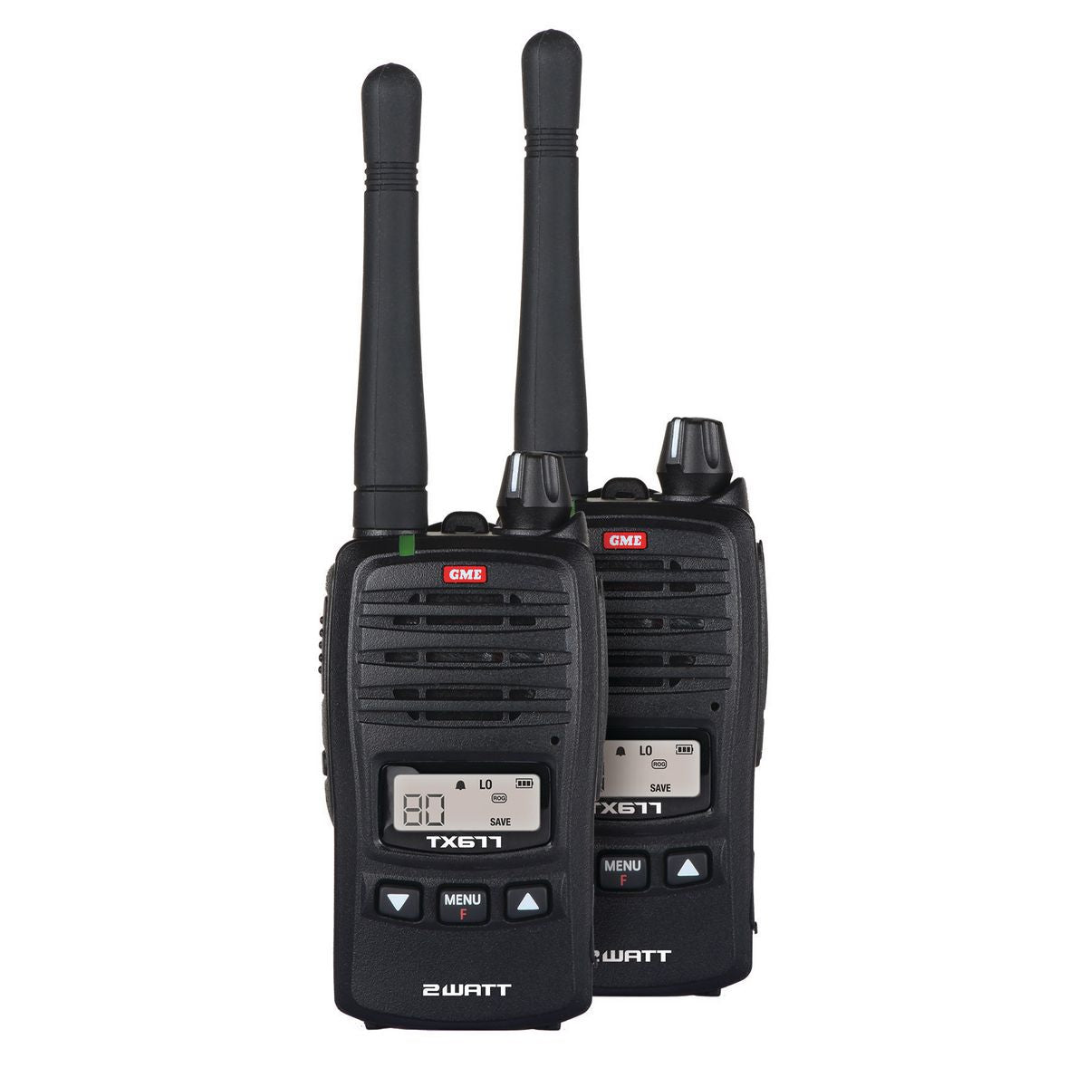 GME UHF CB Handheld Radio 2 Watt Twin Pack - TX677TP