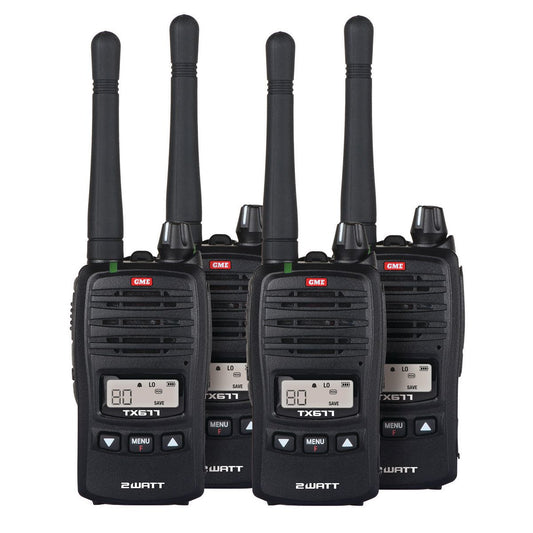 GME 2 Watt UHF CB Handheld Radio Quad Pack - TX677QP