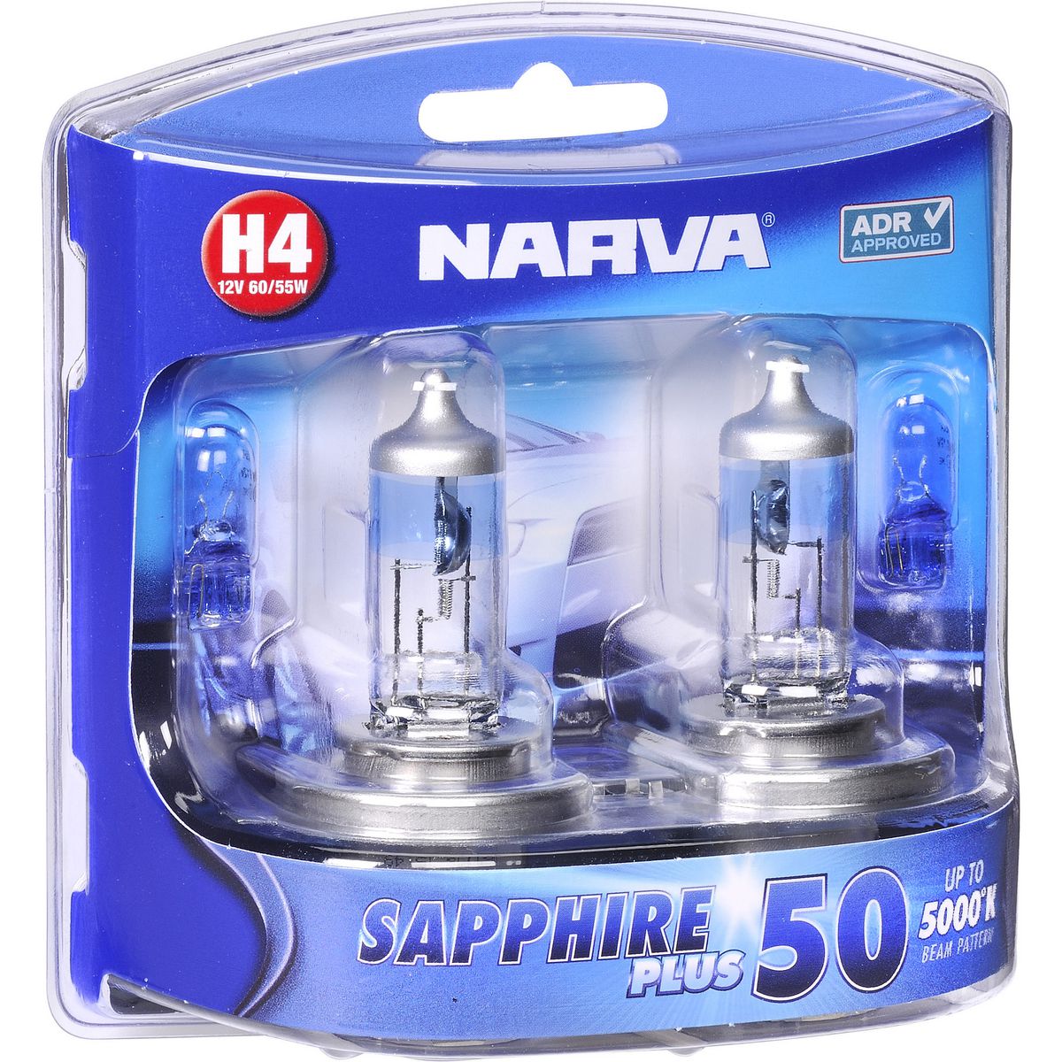 Narva H4 12V 60/55W Sapphire Plus 50 Globe - 48522BL2