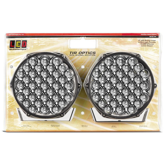 LED Autolamps 9 Inch High Powered Driving Light With Park Light Function Twin Blister Pack - TIR9