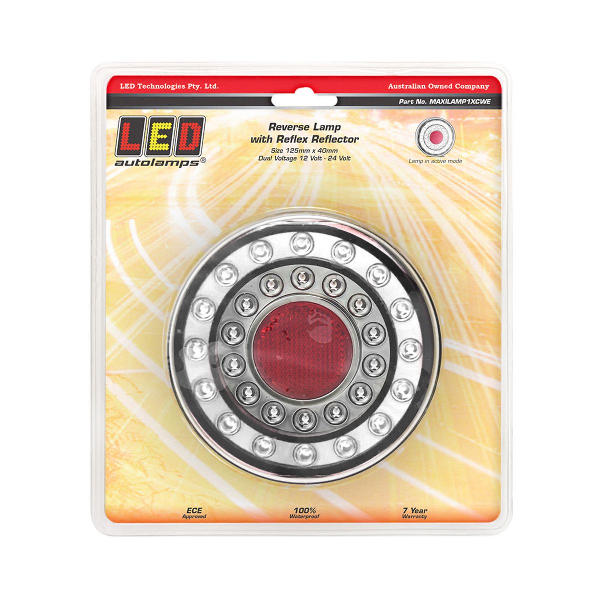 LED Autolamps  12/24V LED Reverse/Reflector Light Bolt Mount - MAXILAMP1XCWE