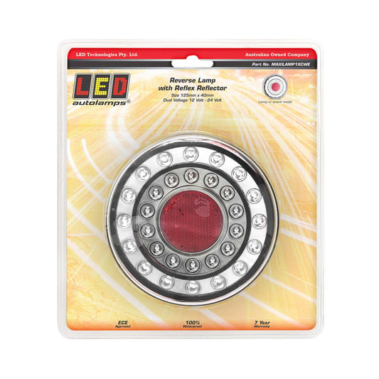 LED Autolamps  12/24V LED Reverse/Reflector Light Bolt Mount - MAXILAMP1XCWE