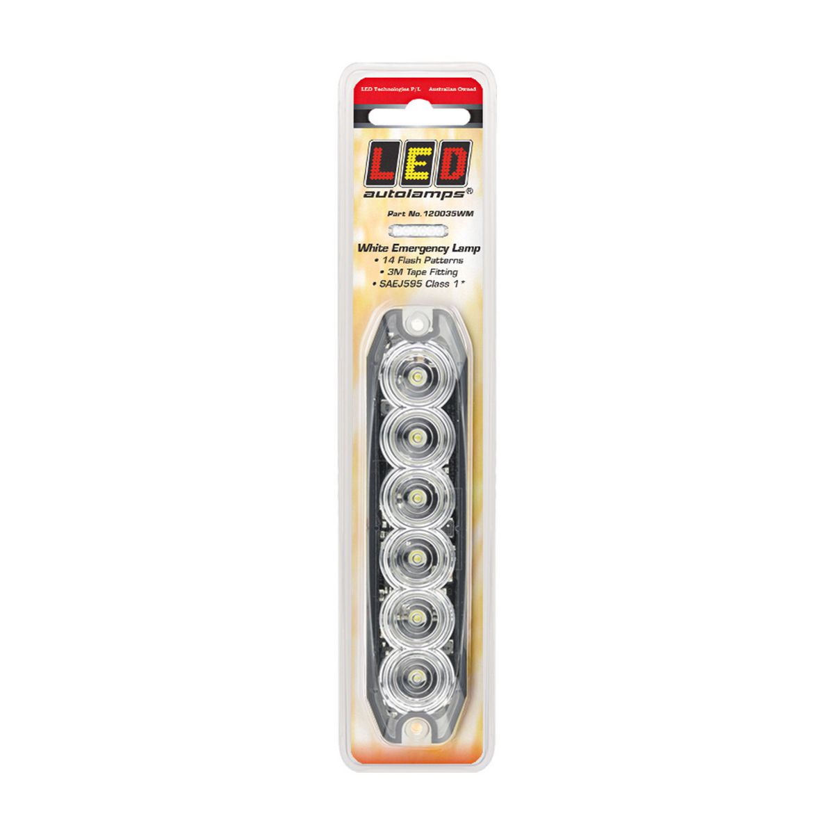 LED Autolamps Directional Led White 12-24V Perm Mnt Sync Capable 14 Flash Patterns 30Mm X 131Mm X 8Mm Ip67 - 120035WM