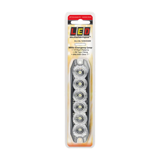 LED Autolamps Directional Led White 12-24V Perm Mnt Sync Capable 14 Flash Patterns 30Mm X 131Mm X 8Mm Ip67 - 120035WM