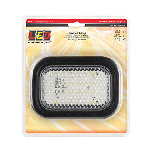 LED Autolamps LED Reverse Light With Grommet & Plug 12-24V - 130WMG