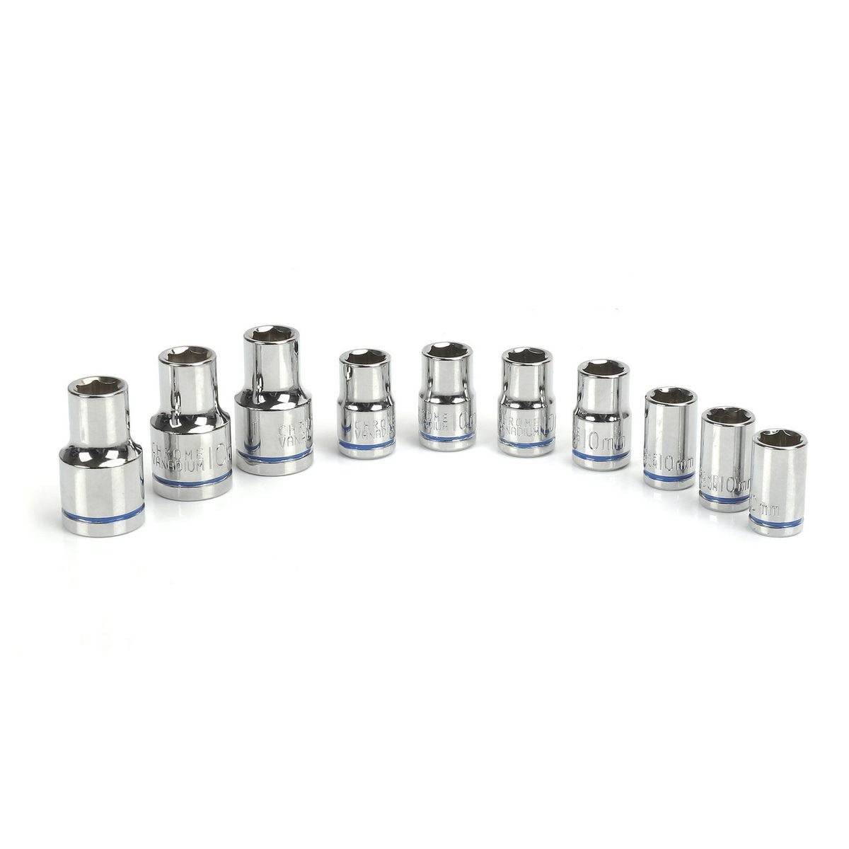 Mechpro Blue Socket Rail Set Metric 1/4In, 3/8In & 1/2In Drive 10pc - MPBSK141K