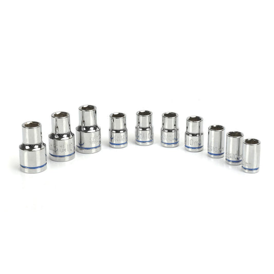 Mechpro Blue Socket Rail Set Metric 1/4In, 3/8In & 1/2In Drive 10pc - MPBSK141K