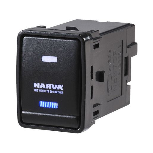 Narva Nissan Style Sealed Push Switch Off/On SPDT 12V Blue LED - 63384BL