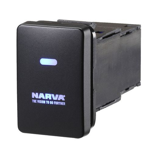 Narva Toyota Style Sealed Push Switch Off/On SPDT 12V Blue LED - 63300BL