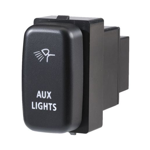 Narva Mitsubishi Style Sealed Push Switch Off/On SPDT 12V Blue LED Illuminated Aux Lights Symbol - 63366BL