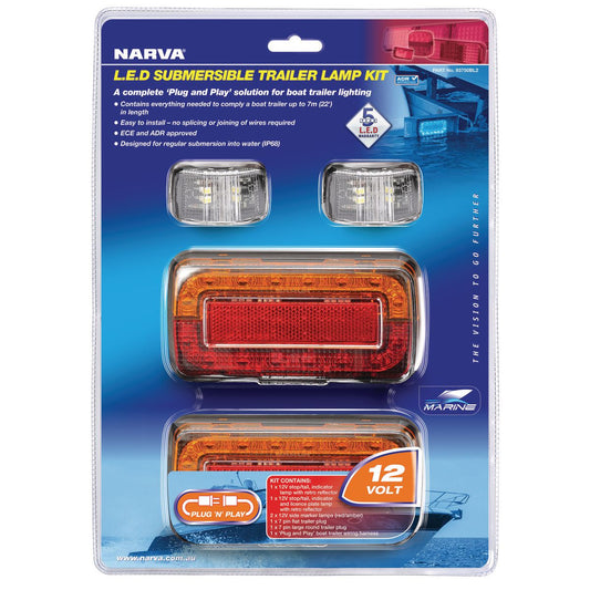Narva LED Trailer Lamp Kit Submersible 2 Pce - 93750BL2