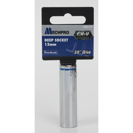 Mechpro Blue Deep Socket 13mm 3/8In Drive Metric - MPB21713