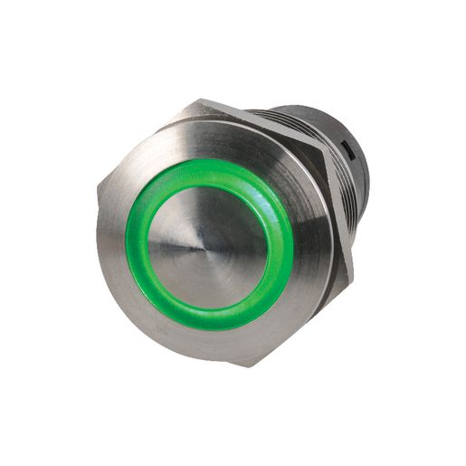 Narva Push Button Switch Off/On SPST Green LED - 60075BL