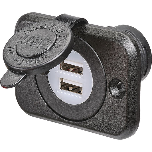 Narva Dual USB Socket LED Illuminated - 81102BL