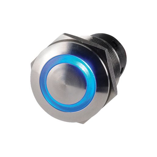 Narva Push Button Switch Off/On SPST Blue LED - 60074BL