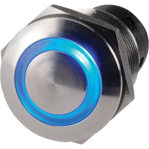 Narva Push Button Switch Off/On SPST Blue LED - 60074BL