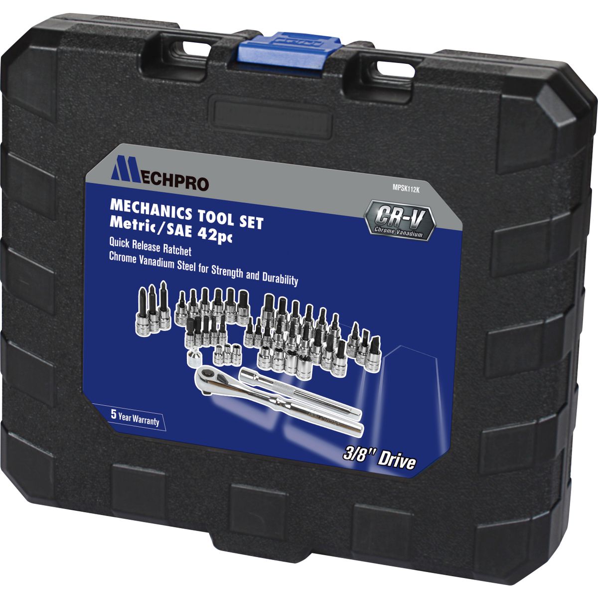 Mechpro Blue Mechanics Tool Set Metric/SAE 42pc - MPSK112K