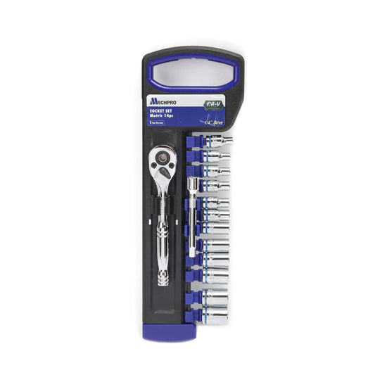 Mechpro Blue Socket Set Metric 1/4In Drive 14pc - MPBSK143K