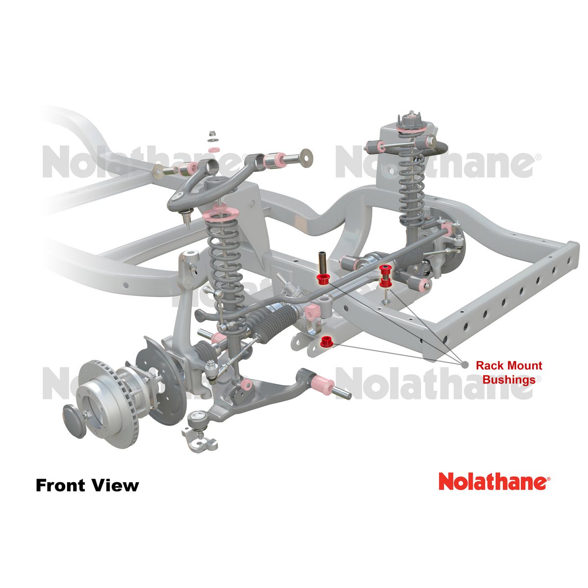 Nolathane Front Steering Rack And Pinion Mount Bushing Kit - 41135