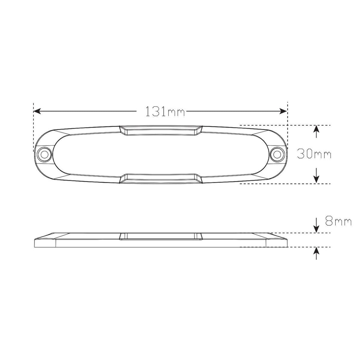 LED Autolamps  12/24V LED Reverse Lamp Screw Surface Mount Blister Pack - 12WM-2